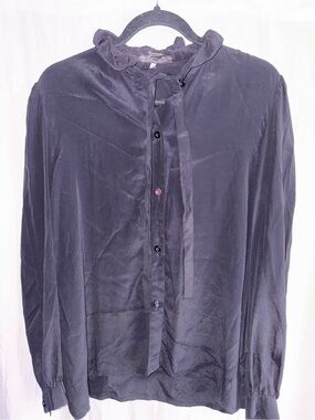 Gucci Black silk button up blouse